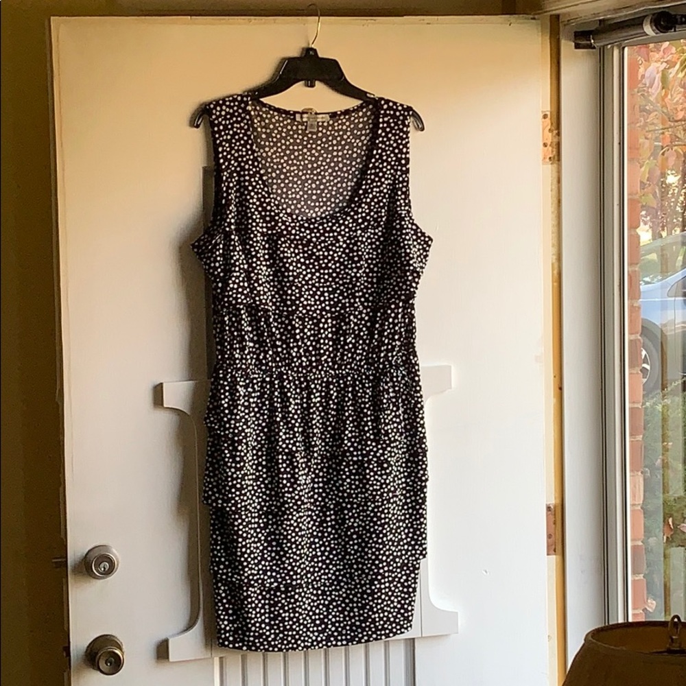danny and nicole brand black and white dotted dres